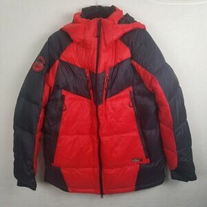 Superdry Performance Down Jacket Red Black Hooded Puffer Winter Mens Size XL NWT